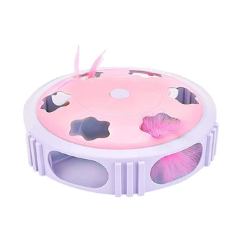 

Interactive Cat Feather Toy with Spinning Feather Cat Exercise Toys for Indoor Cats Entertainment, Training or Hunting Games