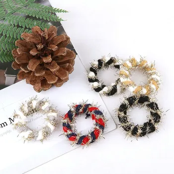 

DIY Handmade Jewelry Accessories Christmas Wind Cotton Woven jin si bian Hollow Ring Circle Earrings Accessories Material