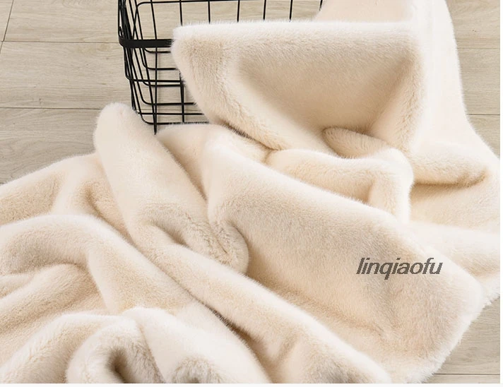

High quality thick imitation mink fur coat fabric, artificial plush fabric imitation fur fabric 1400g