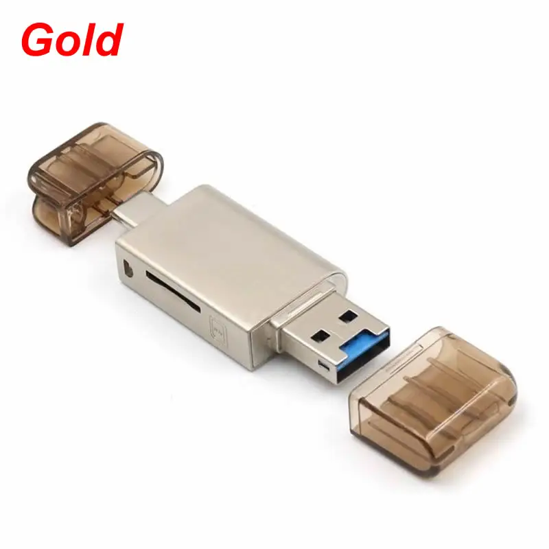 Gold Новинка 2в1 USB 3,0 type C к Micro SD TF кард-ридер для huawei NM Nano Card - Цвет: Gold