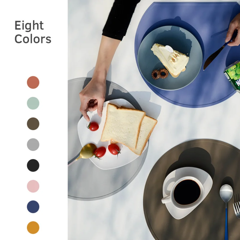 

High Temperature Resistant Silicone Placemats for Table Mat Europe Nordic Style Restaurant Home Decor Place Mats for Dining