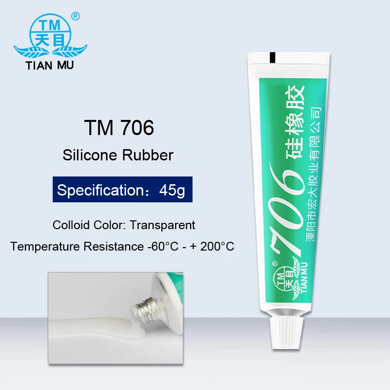 

1PCS 706 Translucent Silicone Rubber Electronic Components Fixed Insulation Waterproof Sealant Glue High Temperature Resistant