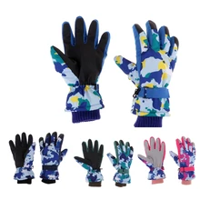 1 пара зимних видов спорта теплые лыжные перчатки Сноуборд Велоспорт водонепроницаемый полный палец варежки для детей мальчиков девочек
