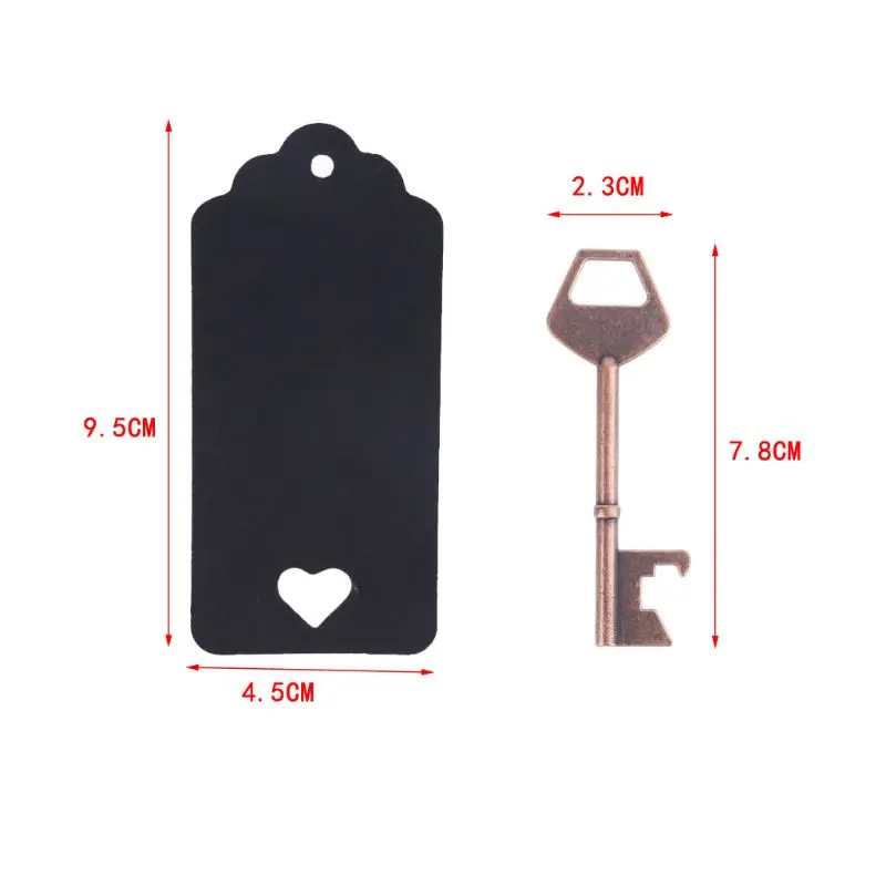 50x Vintage Key Beer Bottle Opener with Tag Label Stickers Wedding Party Favors