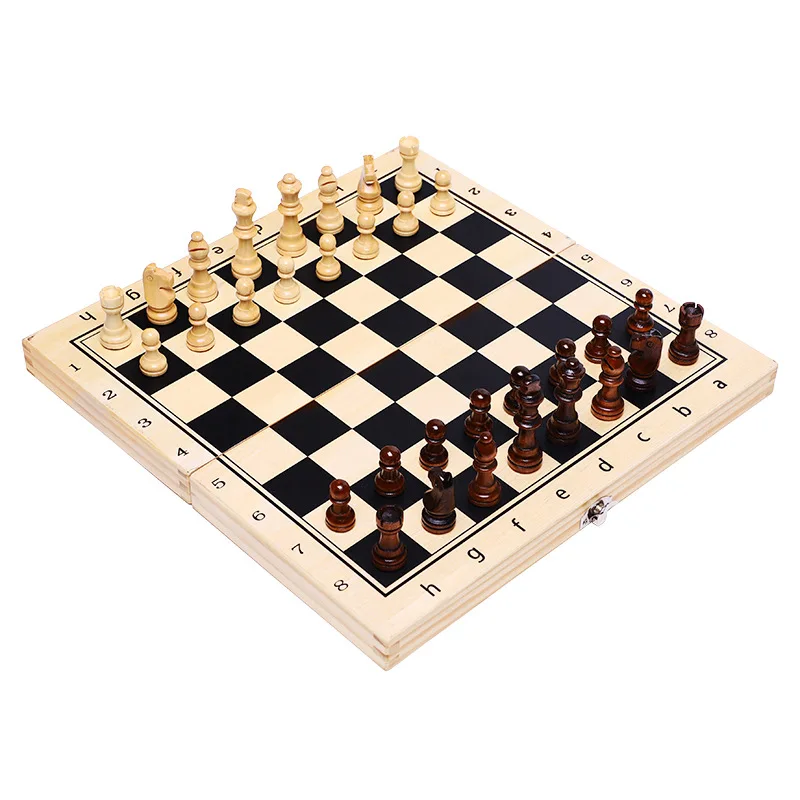 Jeu d'échecs magnétique pièces en bois massif