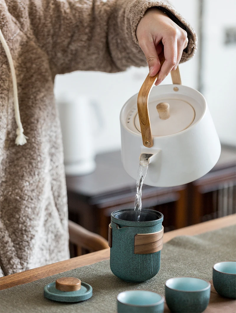 teacups a, conjunto de chá portátil para viagem, aparelho de bebidas