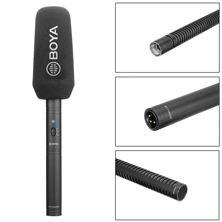 BOYA BY-PVM3000S Профессиональный суперкардиоидный конденсаторный микрофон для записи видео Intervidew вещания для DSLR камеры