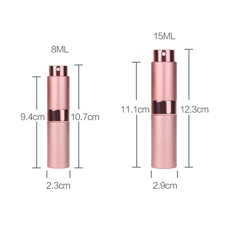 5-20ML metal aluminum Portable Refillable Perfume Bottle Cosmetic Container Empty Spray Atomizer Travel Sub-Bottle liner glass