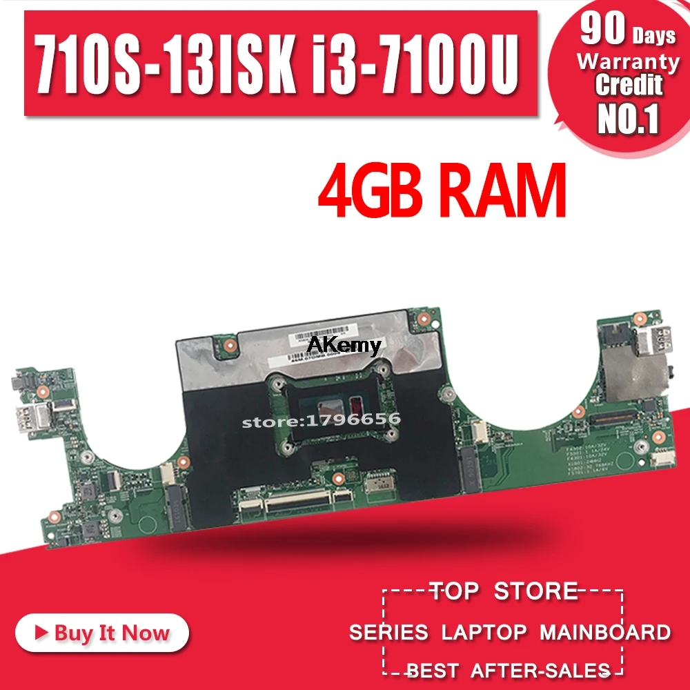 Материнская плата для ноутбука lenovo Ideapad AIR13 710S-13ISK оригинальная материнская плата 4Гб-RAM I3-7100U