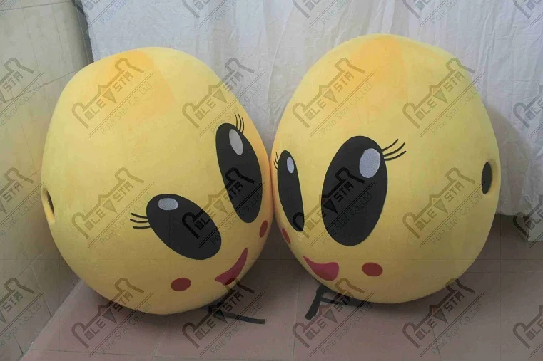 Горячая Распродажа желтое яйцо маскарадные костюмы смайлик Мультяшные кукольные костюмы