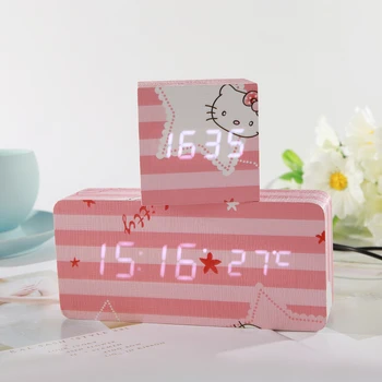 

Classic Mirror Square Digital Clock Electronic LED Alarm Voice Control Humidity Clock Household Office Accessaries Supplies