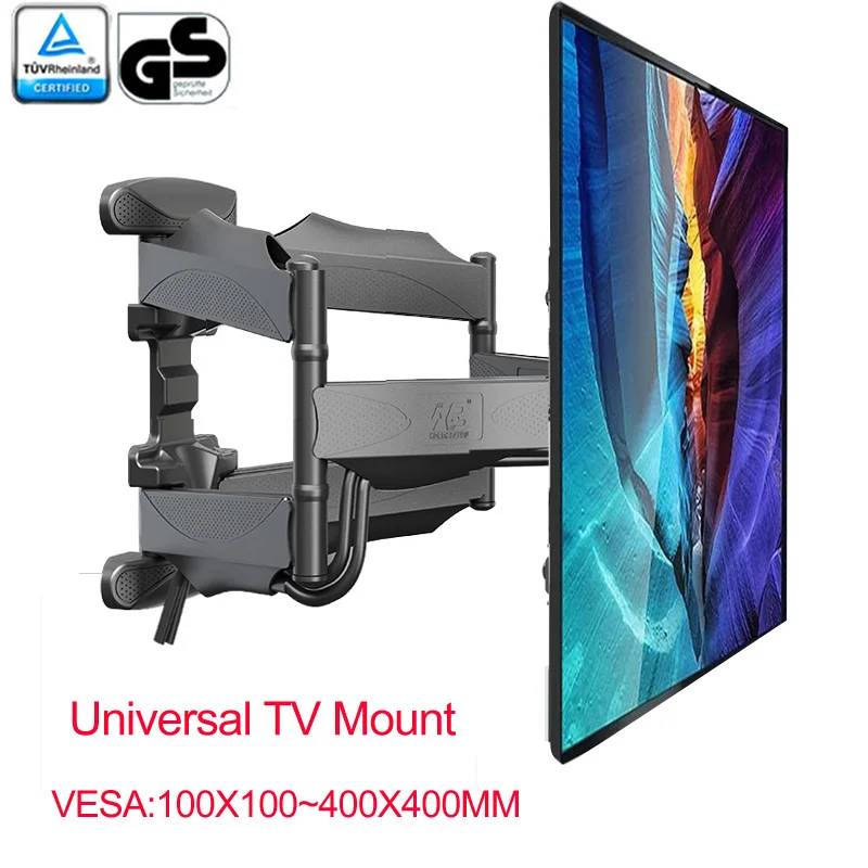  Mount-It! Soporte de pared para TV de movimiento completo, Soporte de TV de brazo largo con extensión de 24 pulgadas