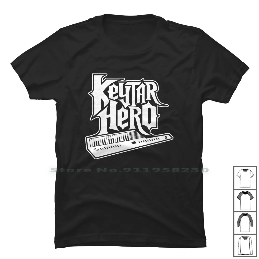 Maglietta Keytar Hero 100% Cotone Strumento Musica Eroe Musica