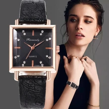 

Lederen Band Horloges Voor Vrouwen Mode Vierkante Kleine Wijzerplaat Armband Quartz Horloge Dame Casual Klok Relogio Feminino