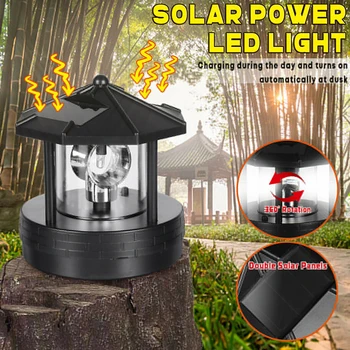 

Led Energy Saving Beacon Smoke Towers Lamp Outdoor Solar Light Lawn Garden Rotatable Yard Waterproof Decor Lights