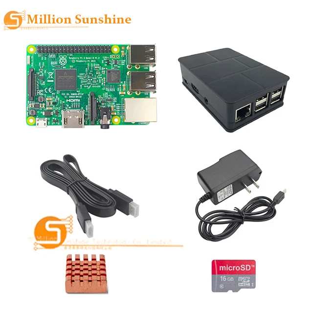 Великобритания RS Версия Raspberry pi 3 + теплоотвод чехол коробка зарядное устройство