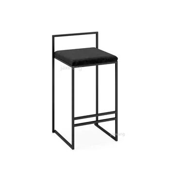 

Customizable Nordic Modern Minimalist Bar Stool Bar High Stools Home Wrought Iron Coffee Shop Solid Wood Strip Table Bar Chair