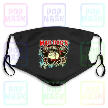 

Dust Mask with Filter Hot Rod Biker Vintage Painted Sign With Patina Mad Dogs Speed Shop Gift Washable Reusable Mask