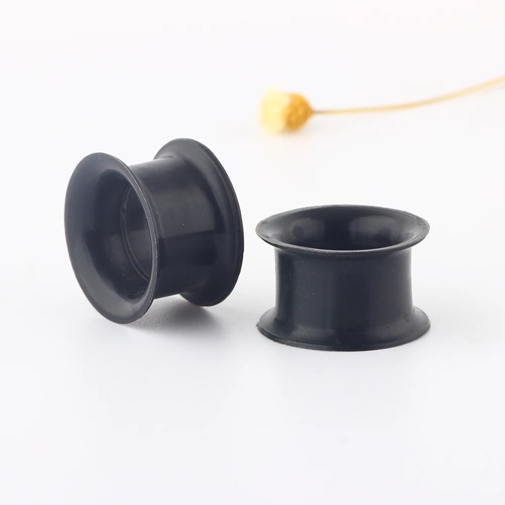 Black Thin Silicone Ear Plugs Tunnels Flexible Ear Expanders Earlets 0 Gauge Earrings Lobe Stretching Kit Body Jewelry 4-25mm
