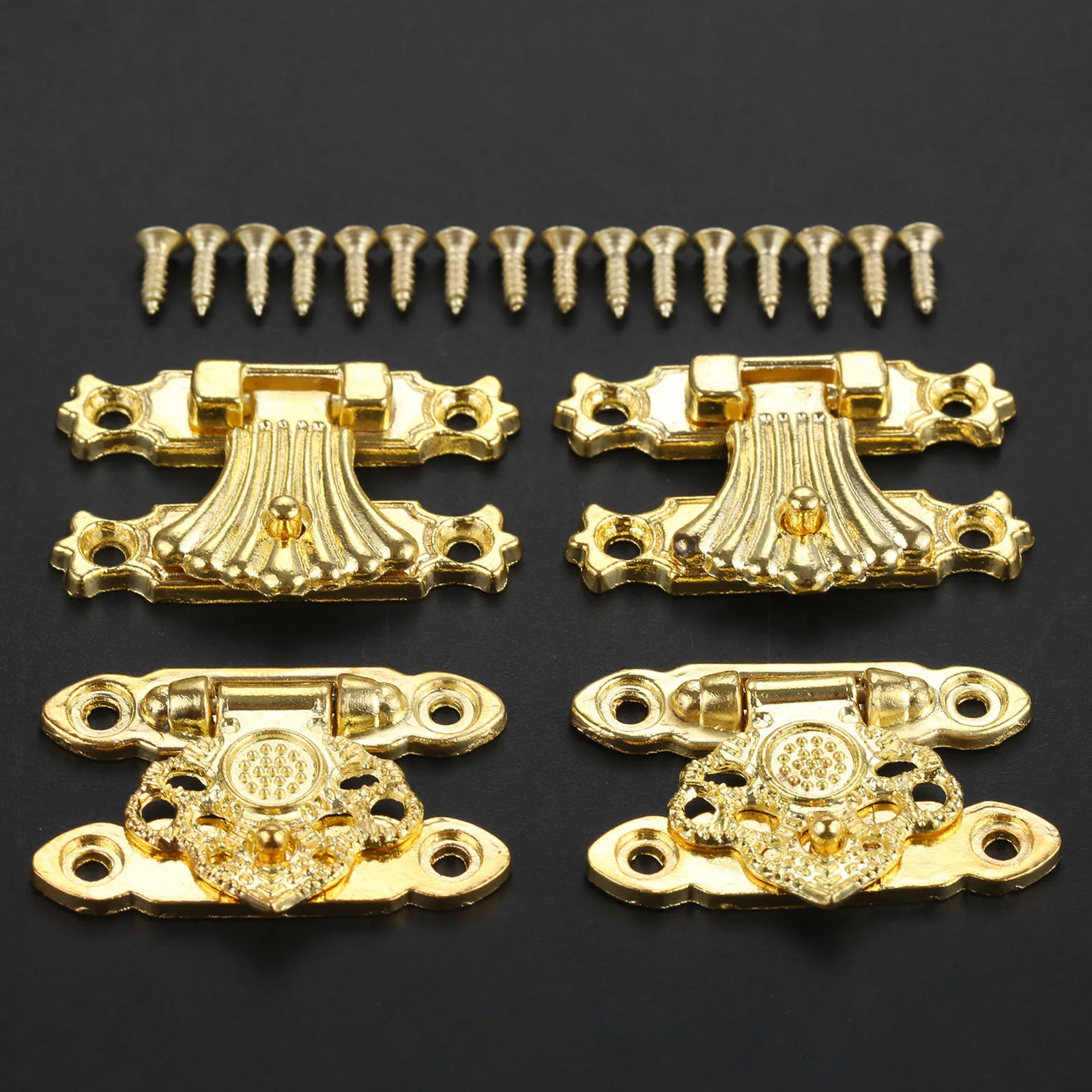 Jewelry Box Hasps Lock Catch Latches Clasps Padlock Flower Wooden Wine Gift Box Buckle Furniture Hardware 2 Pcs 37*24mm/35*25mm