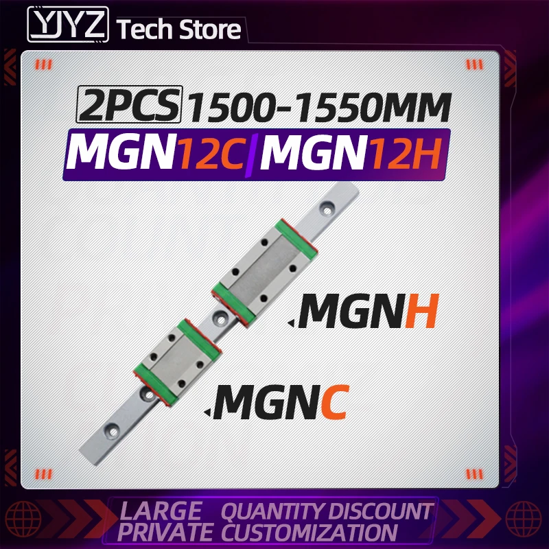 1 шт. 12 мм Ширина MGN12 линейная направляющая L = 1500 1550 + 2 MGN12C/MGN12H слайд рельса слайдер