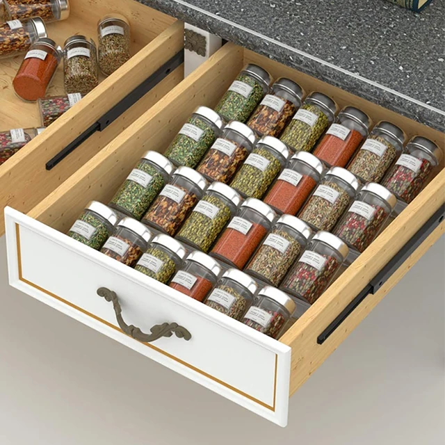 4 Tier Kitchen Spice Drawer Organizer Acrylic  Kitchen Organizer Spice  Storage - 4 - Aliexpress