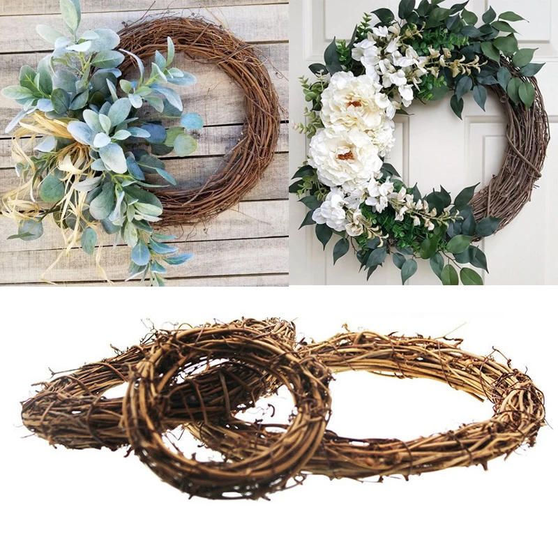 10-40cm Gold Iron Metal Ring Wreath Garland Baby Shower Floral Wreath Bride Flowers Dream Catcher Hoop Xmas Wedding Decoration
