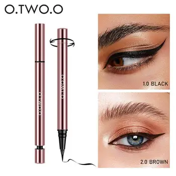 

O.TWO.O Ink Color Waterproof Liquid Pen Long Lasting Rose Gold Design Black Brown Eye Liner Pen Makeup