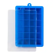 Квадратная форма для кубиков льда с крышкой, 24 зерна пищевого силикона форма для кубиков льда для холодных напитков, виски и коктейлей