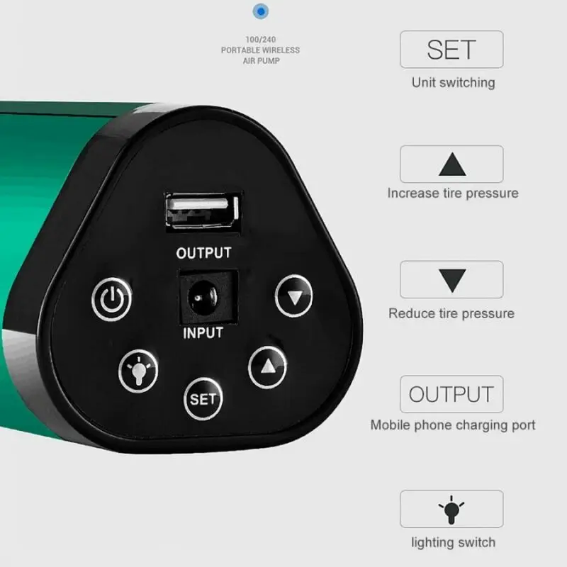 

Smart 4LED Digital Tire Air Inflator Pump Cylinder Car Bicycle Tyre Basket Pump
