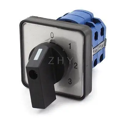 

Panel Mount 4-Position 2Pole Rotary Selector Changeover Switch 660V 20A
