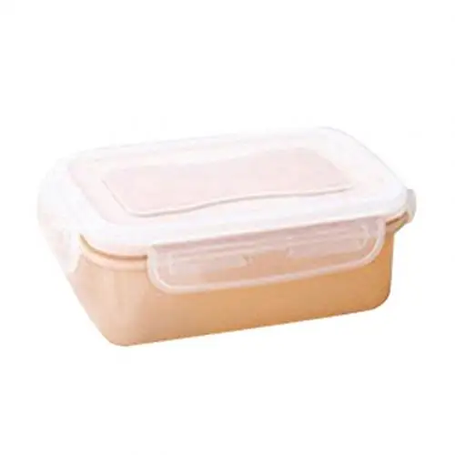 Pink Arrival 280/380ml Portable Transparent Sealed Lunch Box Food Bento Storage Container Prevent leakage transparent seal bento box - Color: Pink