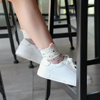 

5 Pairs/lot Baby Cartoon Colorful Fox Socks Floor Non-slip Cotton Cartoon socks Baby Girls Boys Soft Cute Boots