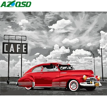 

AZQSD Adult Paint By Numbers Landscape Unframe Unique Gift DIY Drawing On Canvas Coloring By Numbers Car Home Decoration
