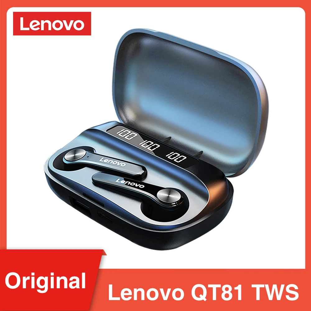Lenovo qt81 tws bt5.0 baixa latência gaming sem fio fone de ouvido bluetooth estéreo baixo verdadeiro sem fio fones