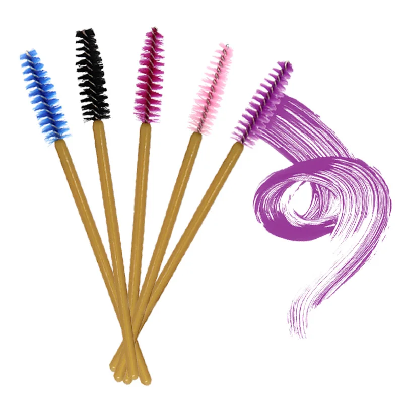 

100 Pcs Disposable Nylon Eyelash Brush Soft Head Mascara Makeup Brush Mini Microbrush brushes Eyelash Extension tools