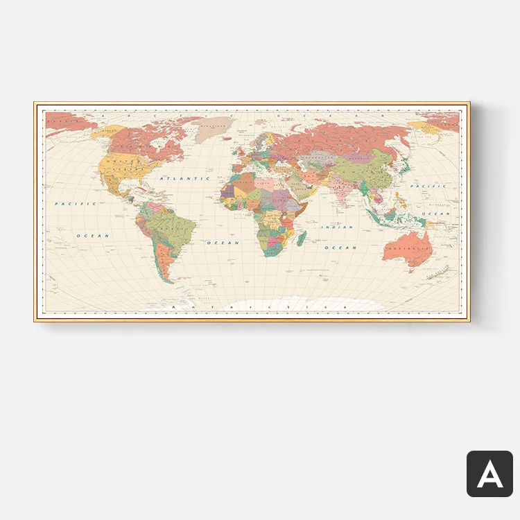 Карта декоративная живопись английская версия диван фон настенная креативная карта мира большая декоративная живопись