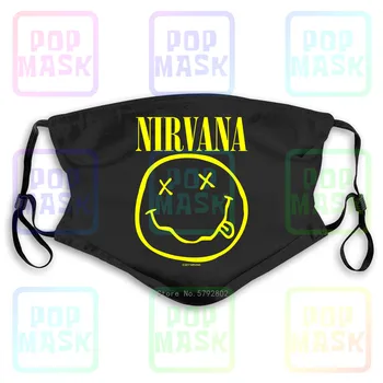 

Dust Mask with Filter Vintage Nirvana 1992 Smiley Face Corporate Whores Bandre-Issue Washable Reusable Mask