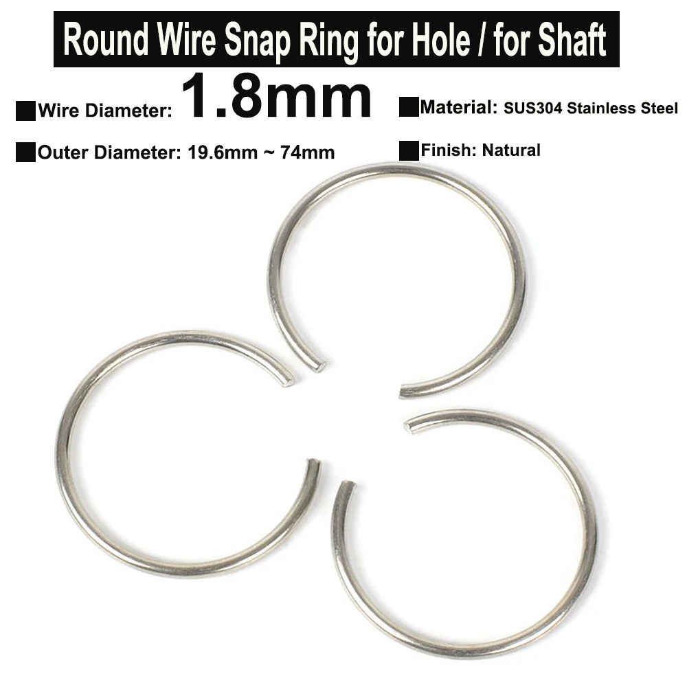 do furo, circlips para o eixo, OD