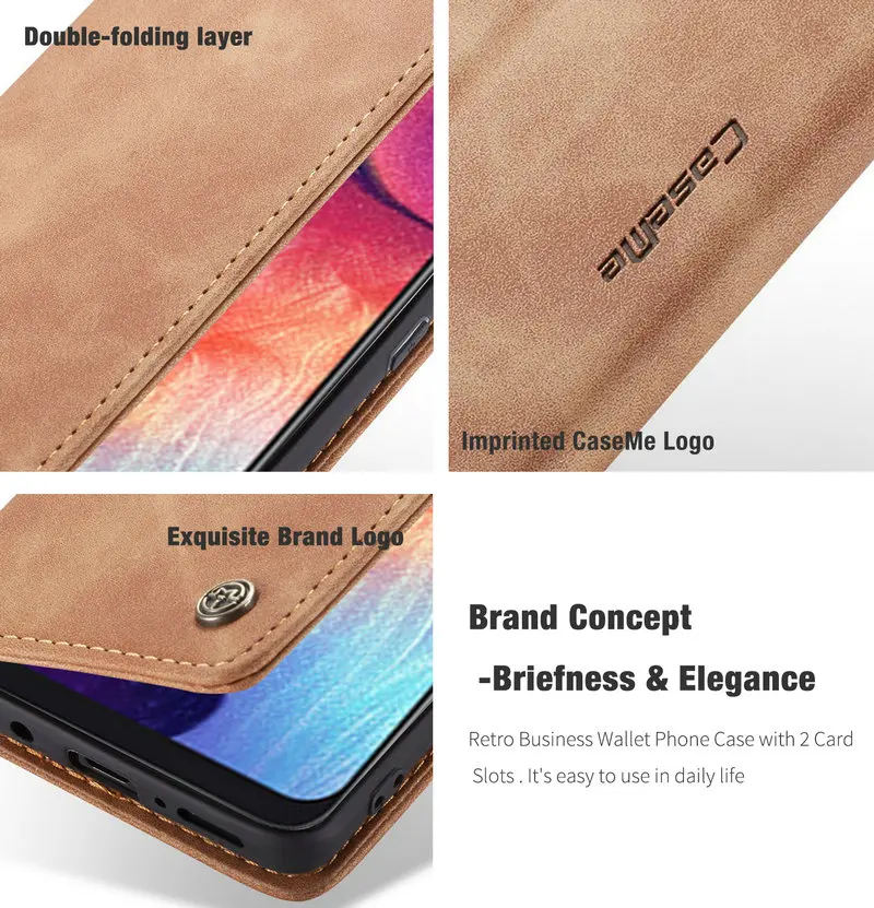 samsung cute phone cover For Samsung A50 A 50 Cases Magnetic Flip Leather Case Cover Wallet Card Slots Design Business Vintage Book For Galaxy A50 best case for samsung