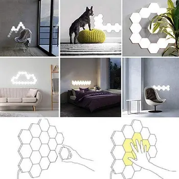

3Pcs/4Pcs/5Pcs/6Pcs/10Pcs Quantum Lamp LED Modular Touch Sensitive Lighting Hexagonal Lampswall Lampara