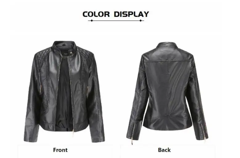 Women’s leather trigger jacket women winter warm short jacket leather jacket parka with zipper Outerwear
