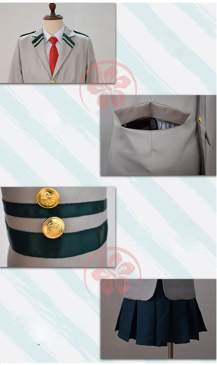 Boku No Hero Academy AsuiTsuyu yaojorozu Momo школьная форма парики мой герой Academy OCHACO URARAKA Midoriya izku Косплей Костюм