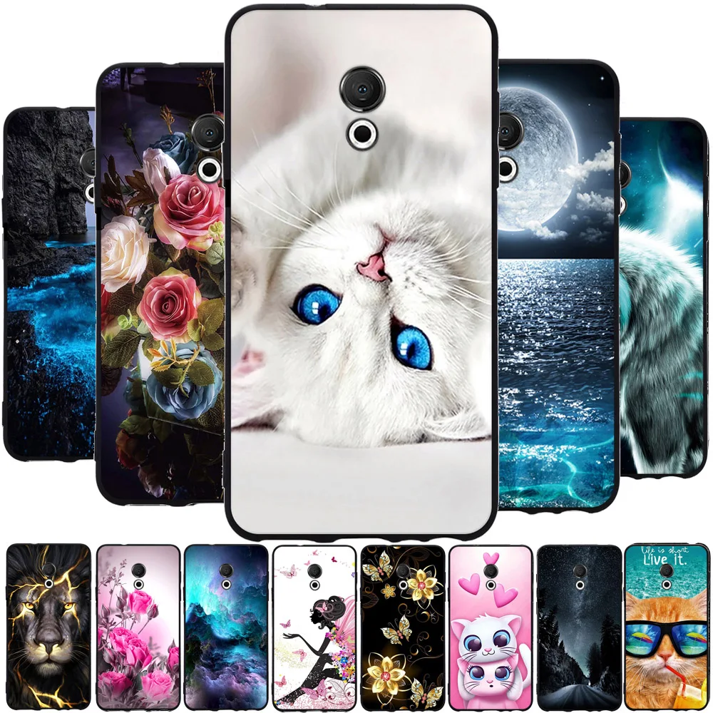 Case For Meizu 15 Lite Silicone Pattern Printed Case For Meizu M15 TPU Back Protective Cover For Meizu 15 Lite Case 5.46" Coque