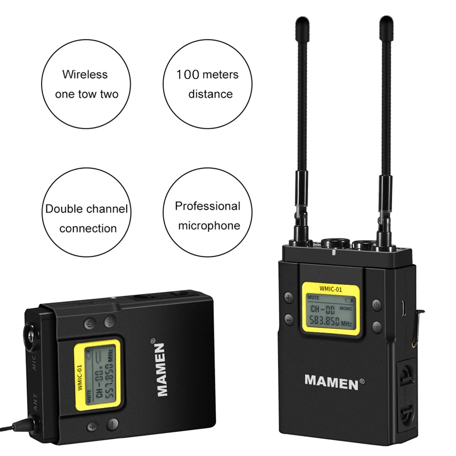 MAMEN UHF Dual-Channel Digital Wireless