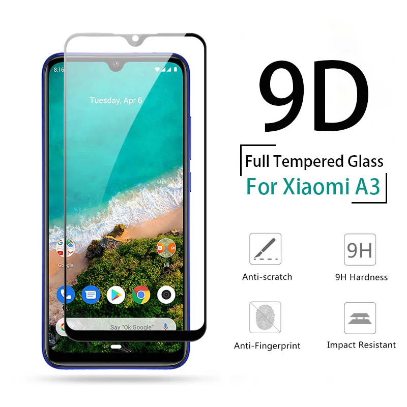 Закаленное стекло 9D для xiaomi mi A3 lite Защитное экрана a3 защитное xio a3lite a 3|Защитные