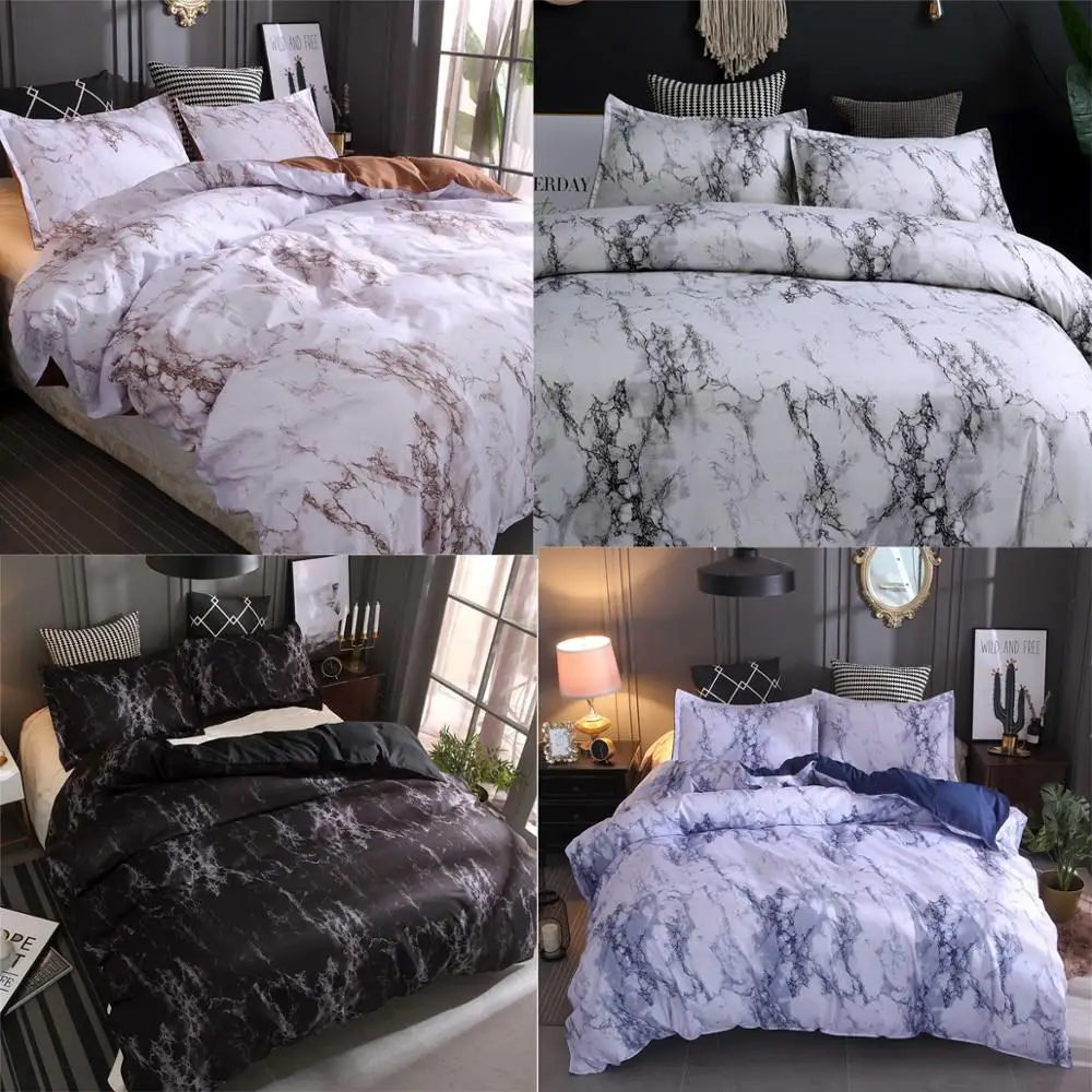 

Geometric Marble Bedding Set Duvet Cover with Pillowcases Home Textiles 3pcs Drop Ship