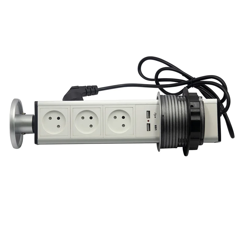 Kitchen Hidden Desktop Power Socket One Key Retractable Pop Up Outlet : 3 Hexagon Sockets Israeli Power Outlets + 2 USB Ports|Electrical Sockets| - AliExpress