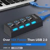 Hub USB 3,0 de alta velocidad de 5Gbps Splitter USB Multi 3 Hab uso adaptador de alimentación 4/7 Puerto múltiples expansor con interruptor para PC portátil ► Foto 2/6