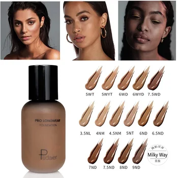 

Face Foundation Cream Mineral Full Coverage Matte Liquid Concealer Base Make Up Professional Skin Tone Dark Black Corrector